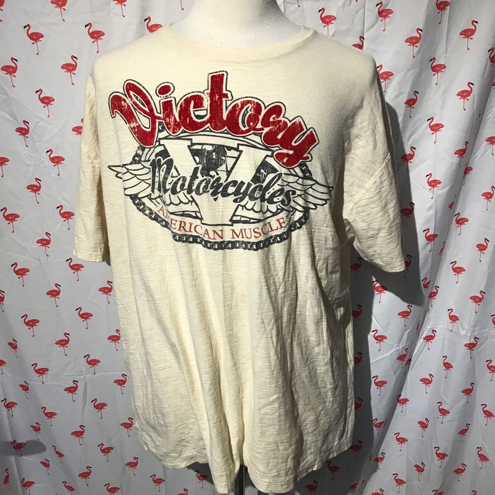Victory Motorcycles Mens XXL Cream shirt A2856